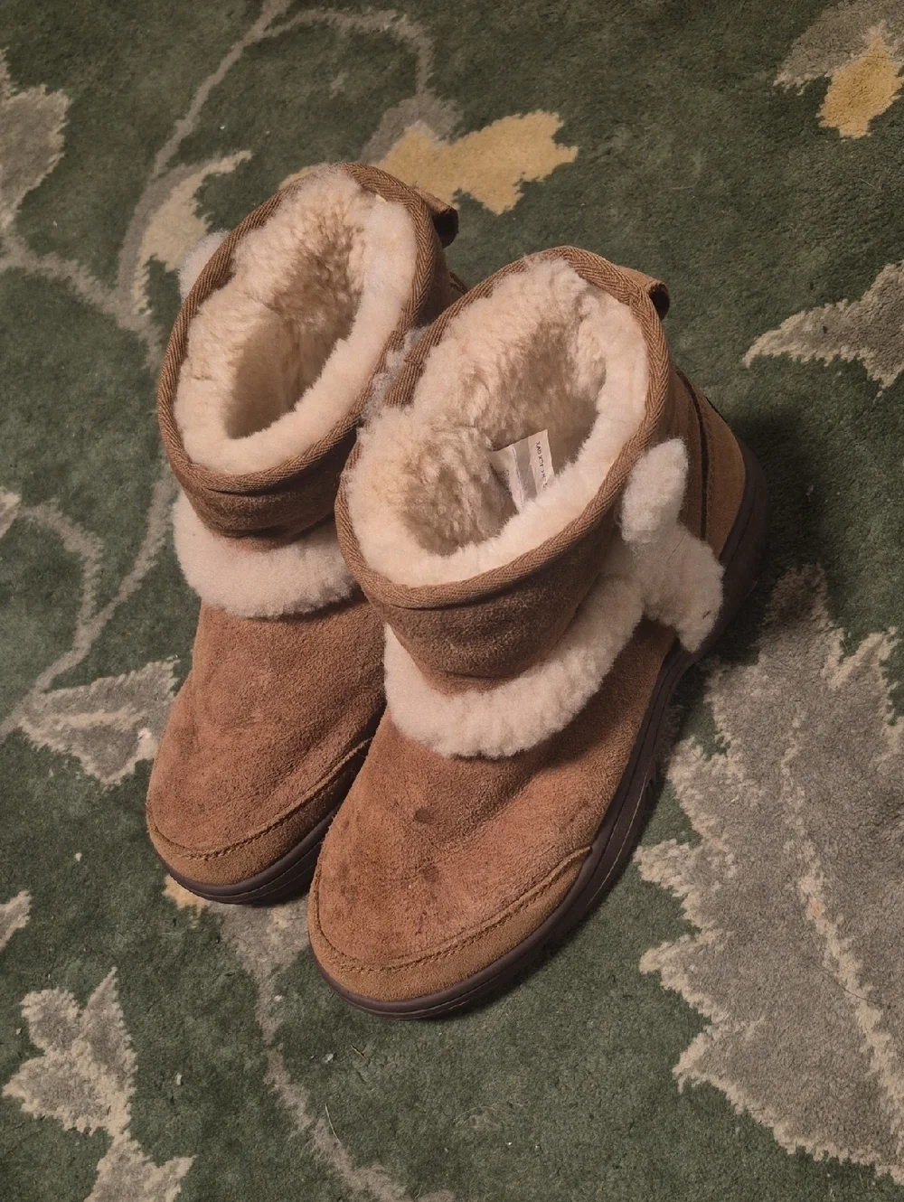 UGG Chestnut Suede Shearling-Lined Winter Boots
